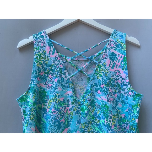 Lilly Pulitzer Kristen Dress Medium Blue Lilly Loves South Carolina Sleeveless - Picture 9 of 12